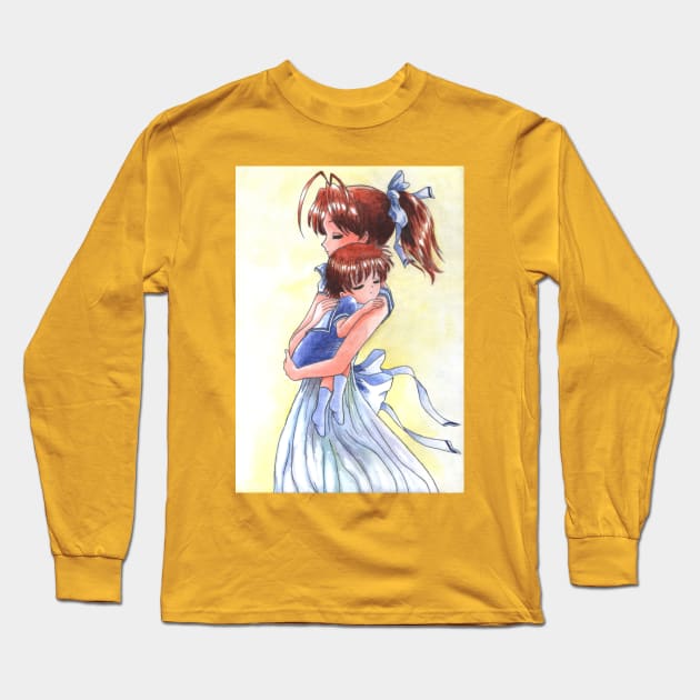 Sleeping Ushio Clannad Long Sleeve T-Shirt by eosofdawn